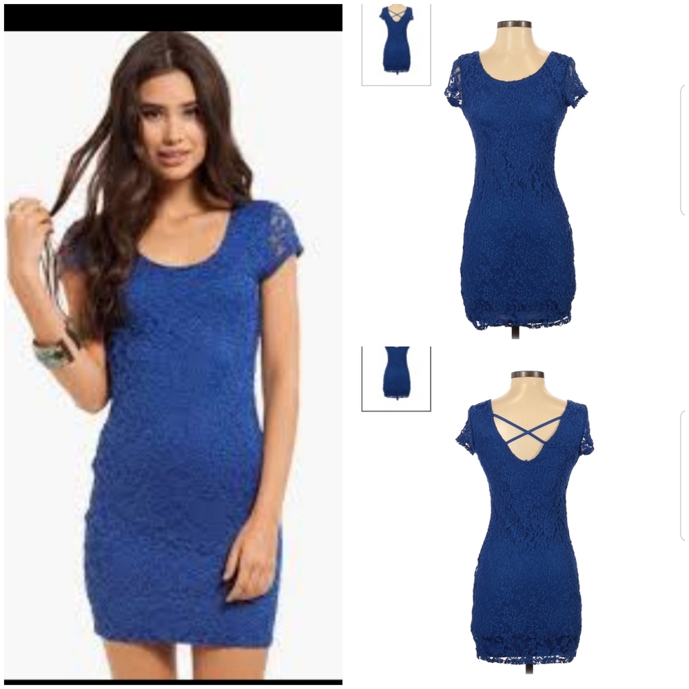 TMG New York Blue Cocktail Lace Dress